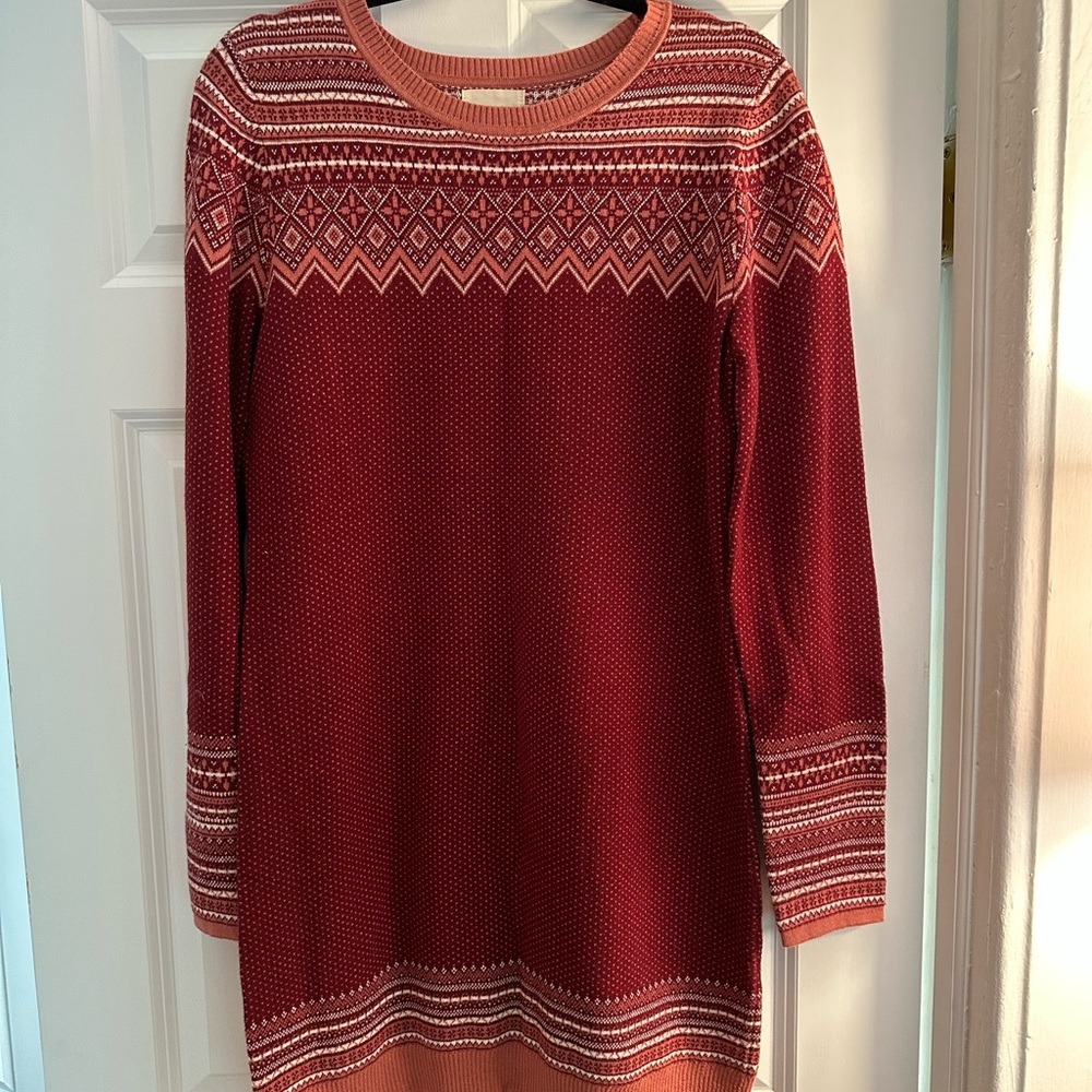 Elegant Red Knit Dress